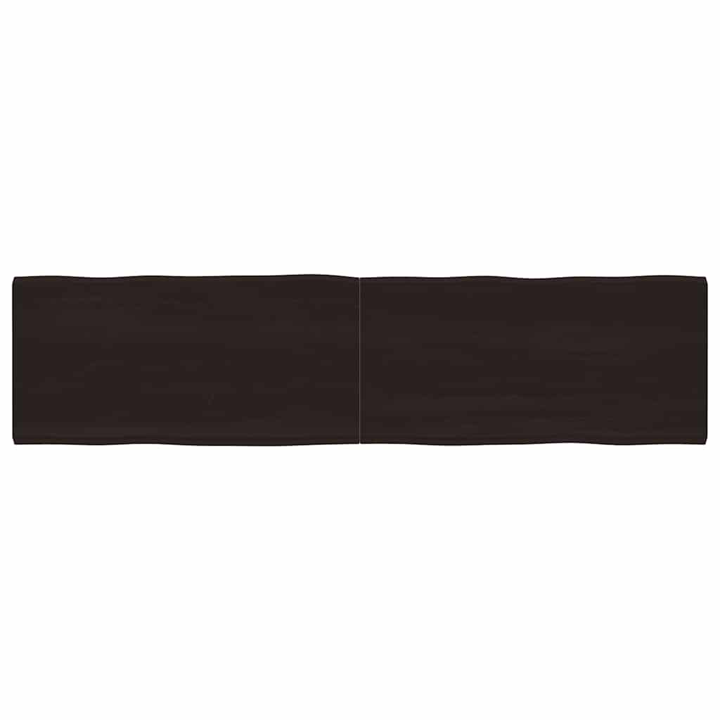 vidaXL Blat, ciemnobrązowy 200x50x(2-4)cm drewno z naturalną krawędzią