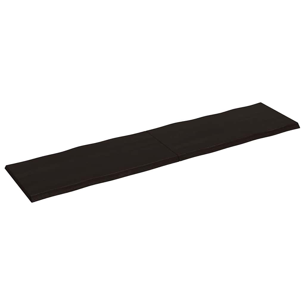 vidaXL Blat, ciemnobrązowy 200x50x(2-4)cm drewno z naturalną krawędzią