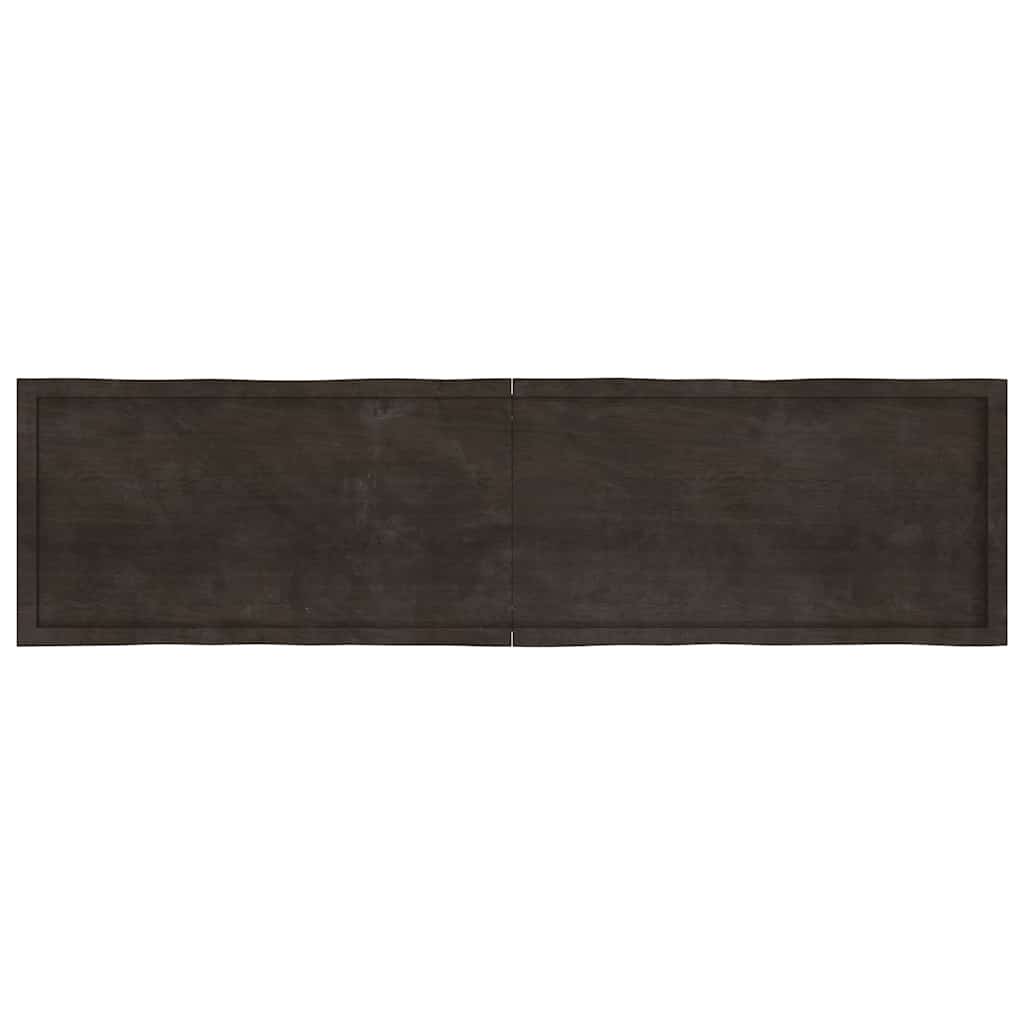 vidaXL Blat, ciemnobrązowy 200x50x(2-4)cm drewno z naturalną krawędzią