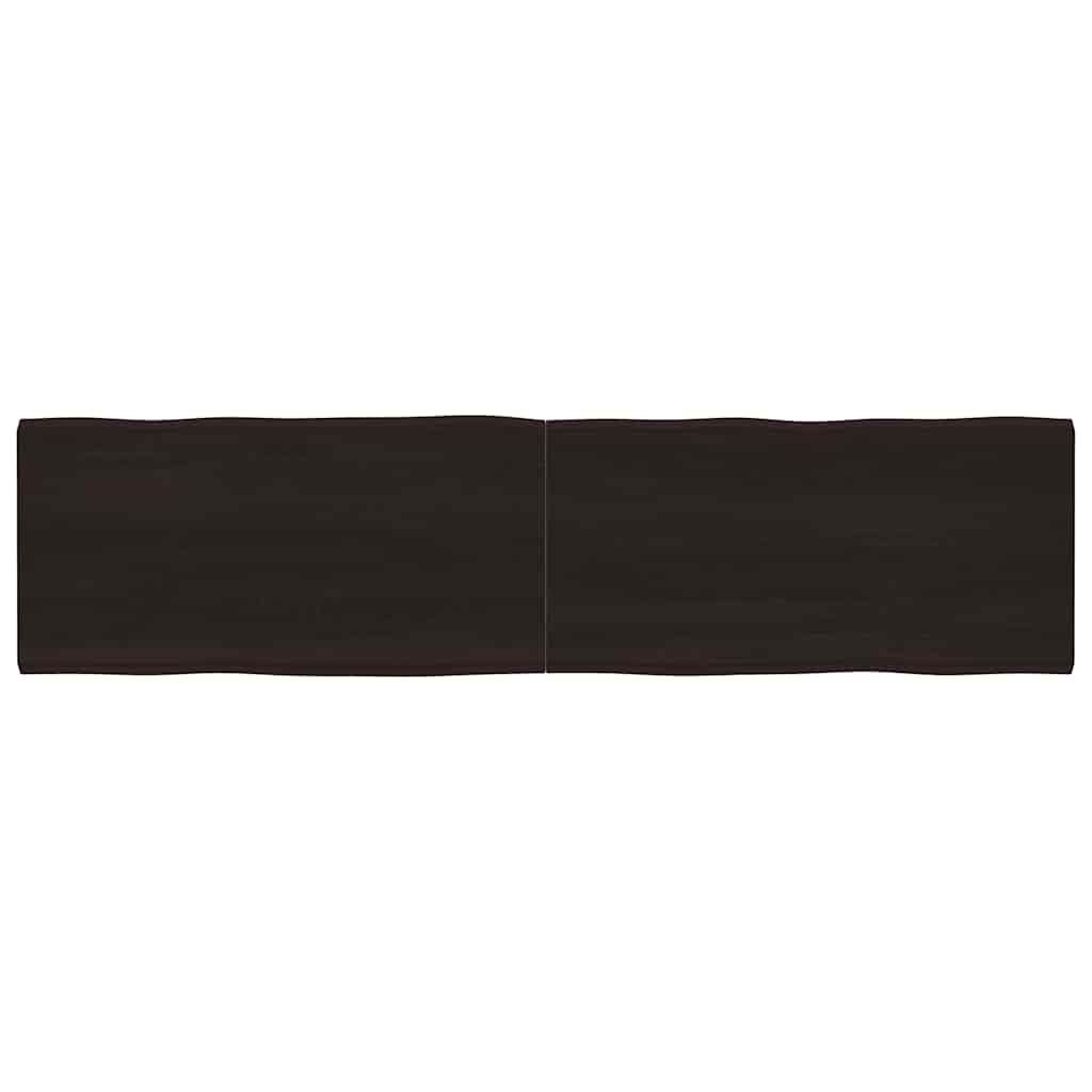 vidaXL Blat, ciemnobrązowy 200x50x(2-6)cm drewno z naturalną krawędzią