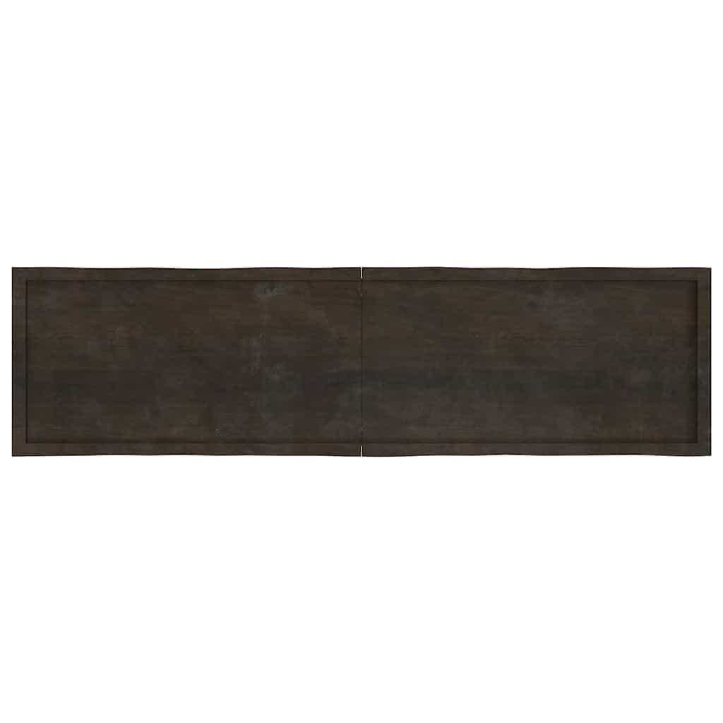 vidaXL Blat, ciemnobrązowy 200x50x(2-6)cm drewno z naturalną krawędzią