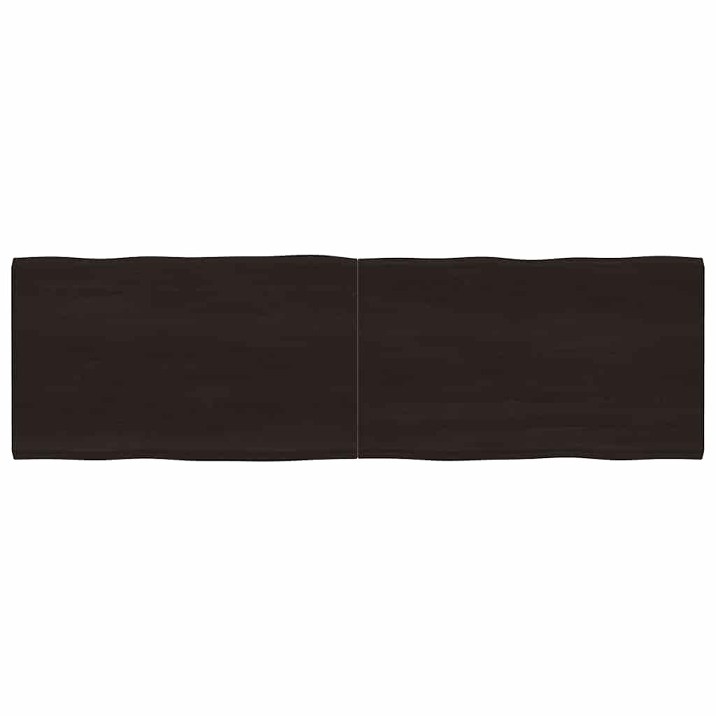 vidaXL Blat ciemnobrązowy 200x60x(2-4) cm drewno z naturalną krawędzią