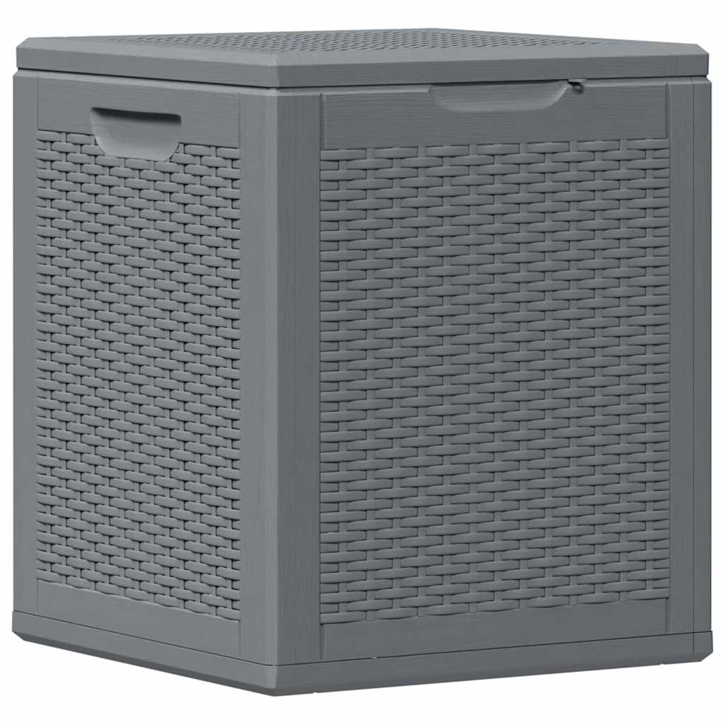 vidaXL Skrzynia ogrodowa, szara, rattan PP, 90 L