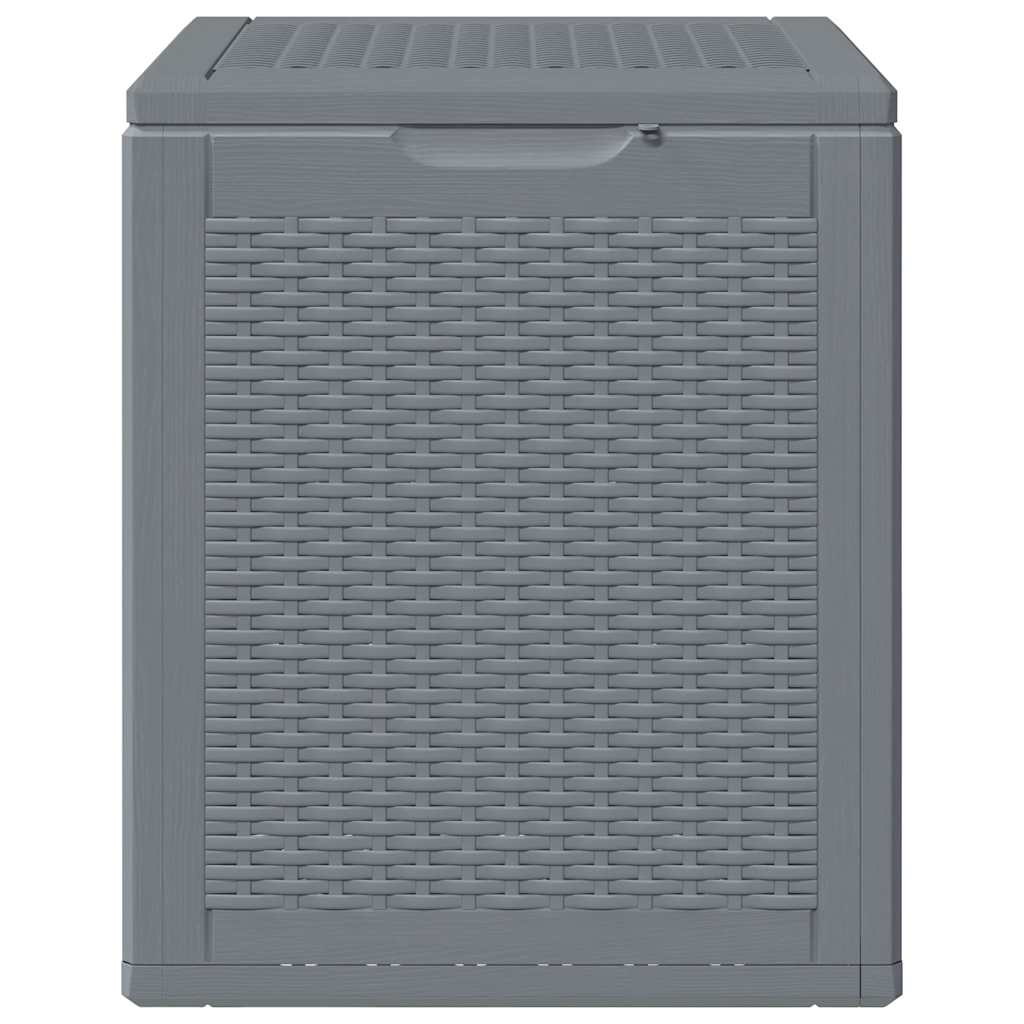 vidaXL Skrzynia ogrodowa, szara, rattan PP, 90 L