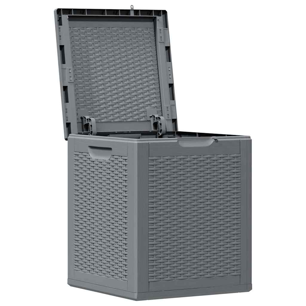 vidaXL Skrzynia ogrodowa, szara, rattan PP, 90 L