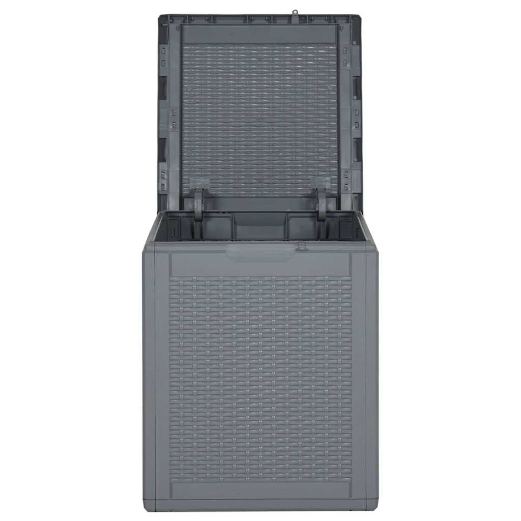 vidaXL Skrzynia ogrodowa, szara, rattan PP, 90 L