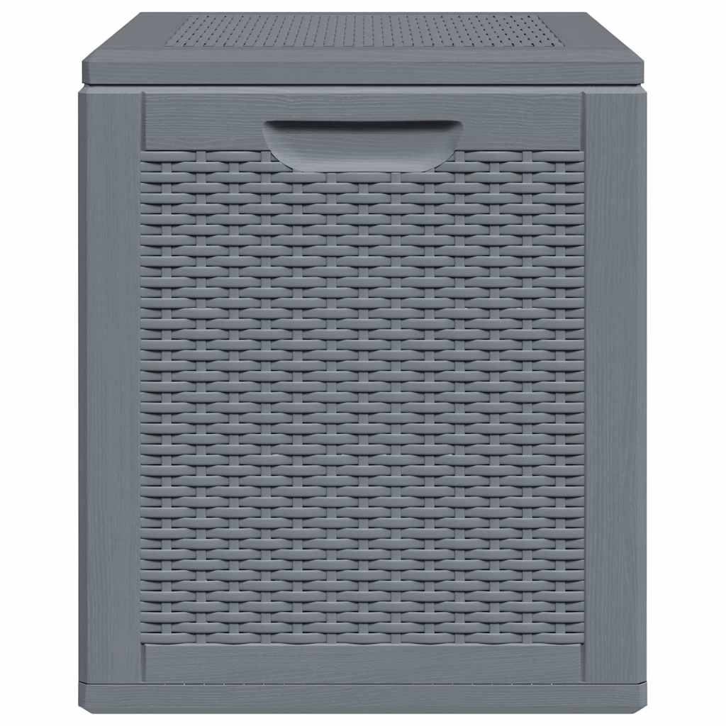vidaXL Skrzynia ogrodowa, szara, rattan PP, 90 L