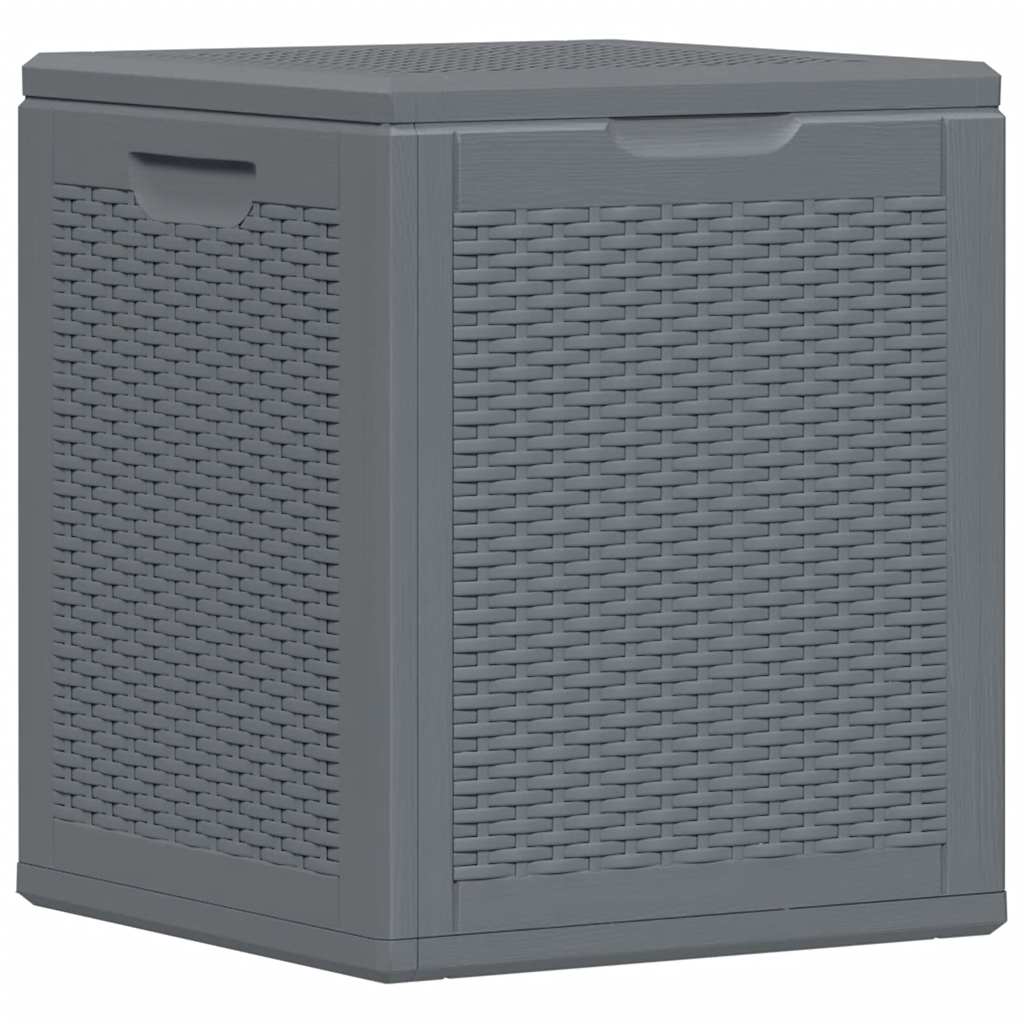 vidaXL Skrzynia ogrodowa, szara, rattan PP, 90 L