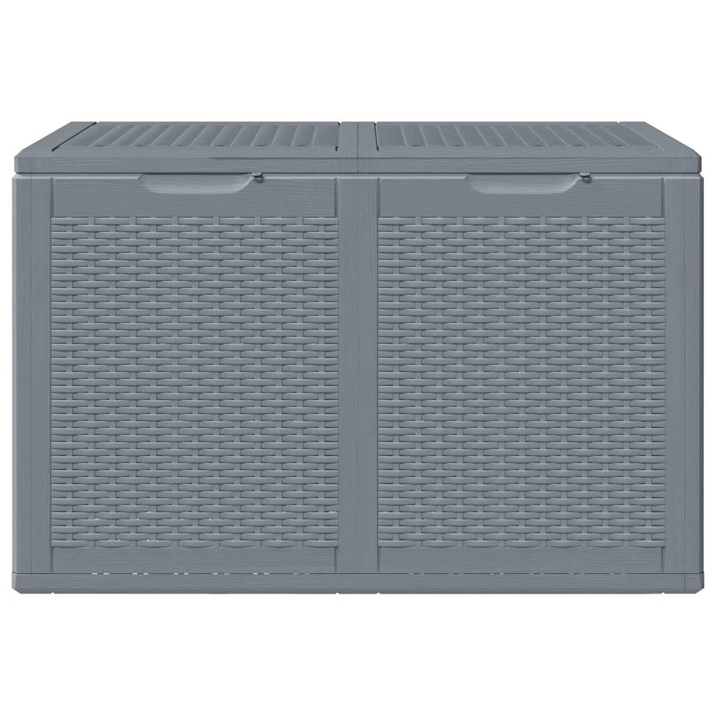 vidaXL Skrzynia ogrodowa, szara, rattan PP, 180 L