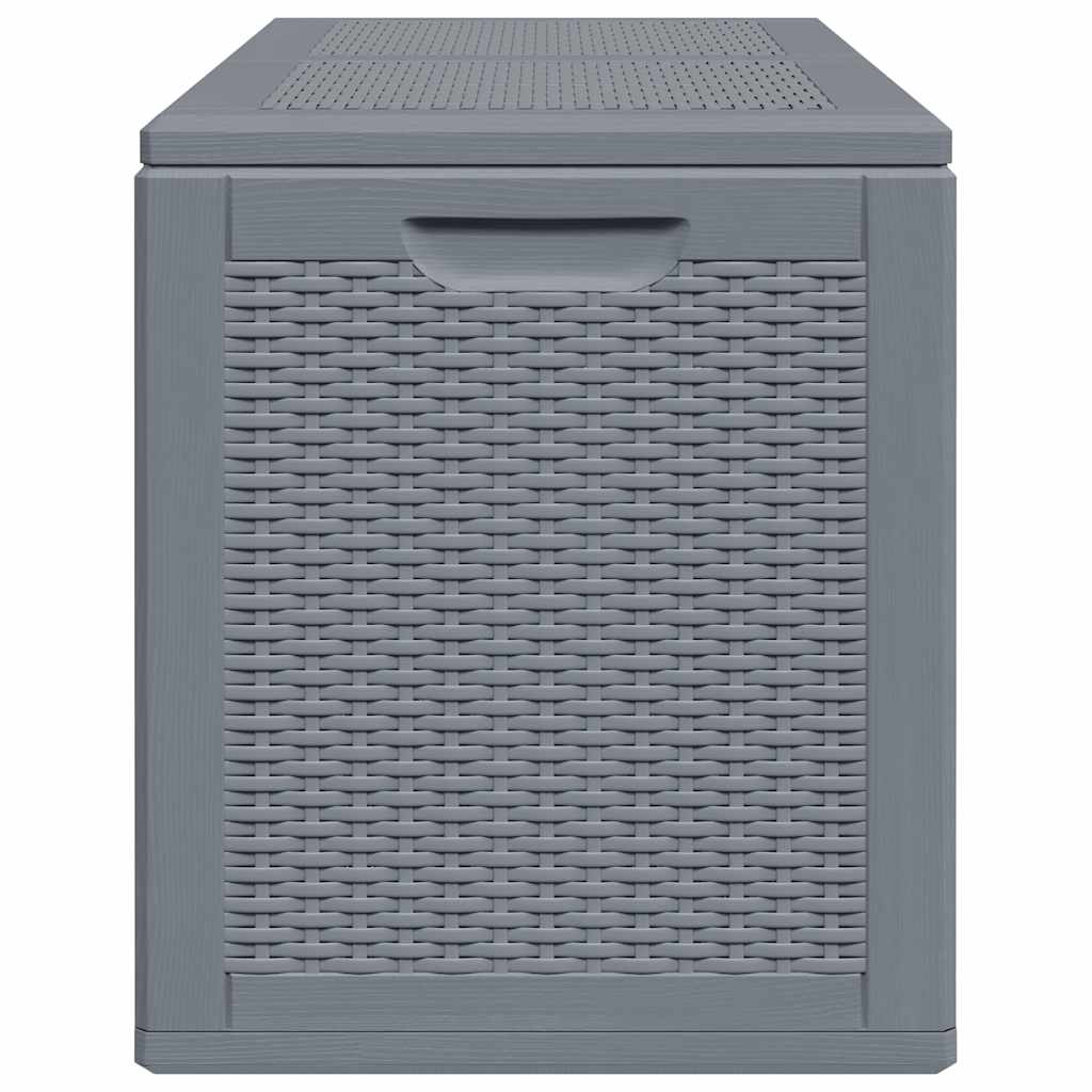 vidaXL Skrzynia ogrodowa, szara, rattan PP, 180 L