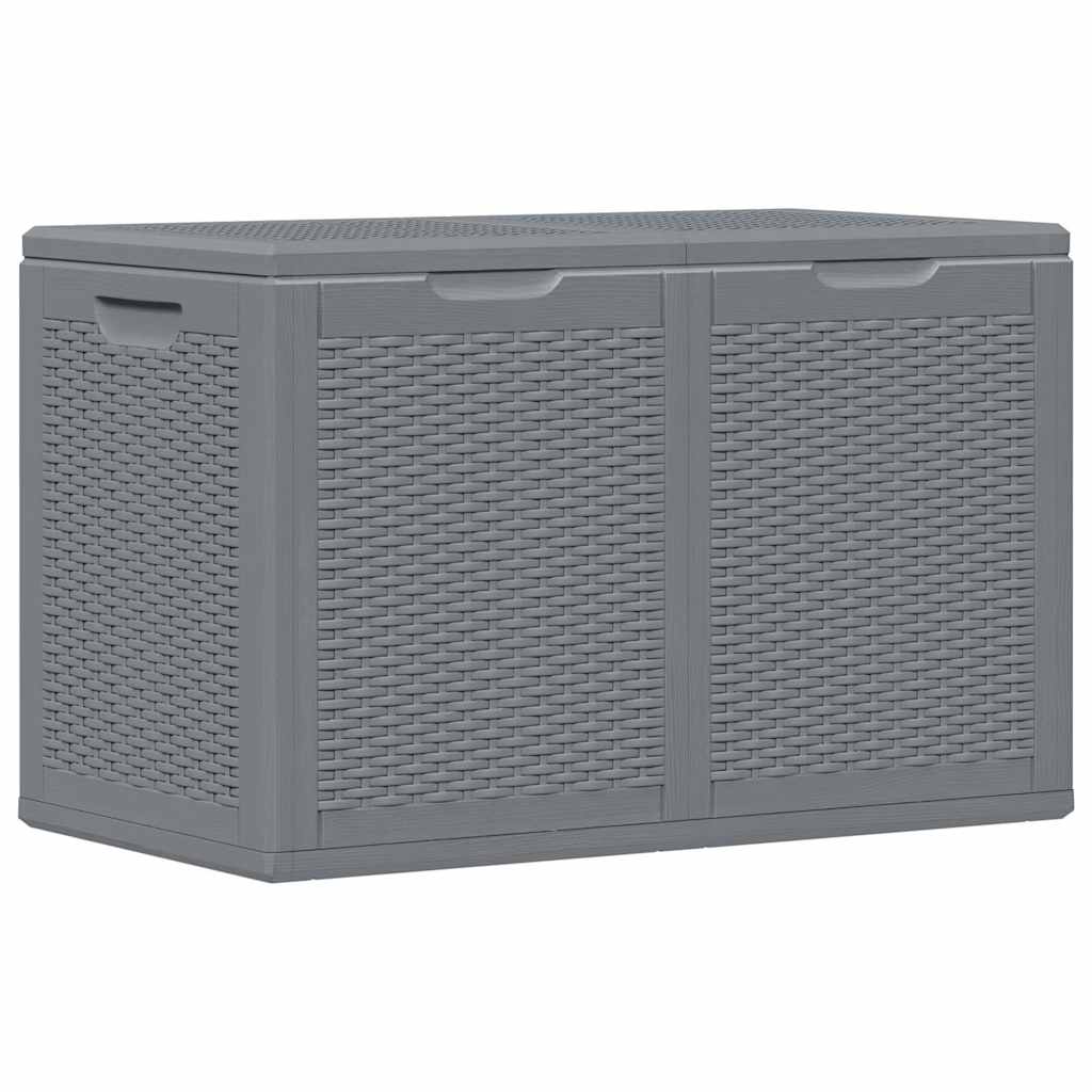 vidaXL Skrzynia ogrodowa, szara, rattan PP, 180 L