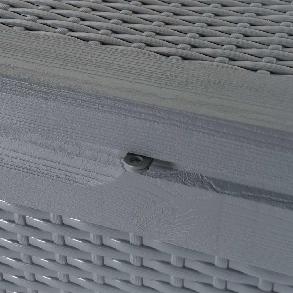 vidaXL Skrzynia ogrodowa, szara, rattan PP, 180 L