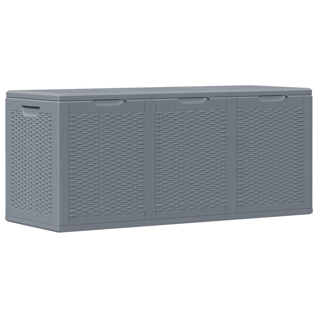 vidaXL Skrzynia ogrodowa, szara, rattan PP, 270 L