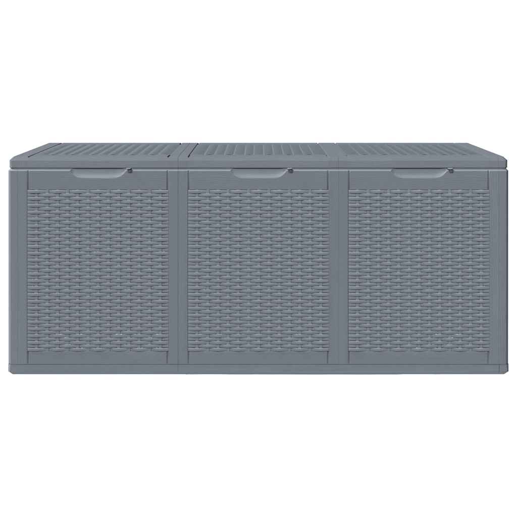 vidaXL Skrzynia ogrodowa, szara, rattan PP, 270 L