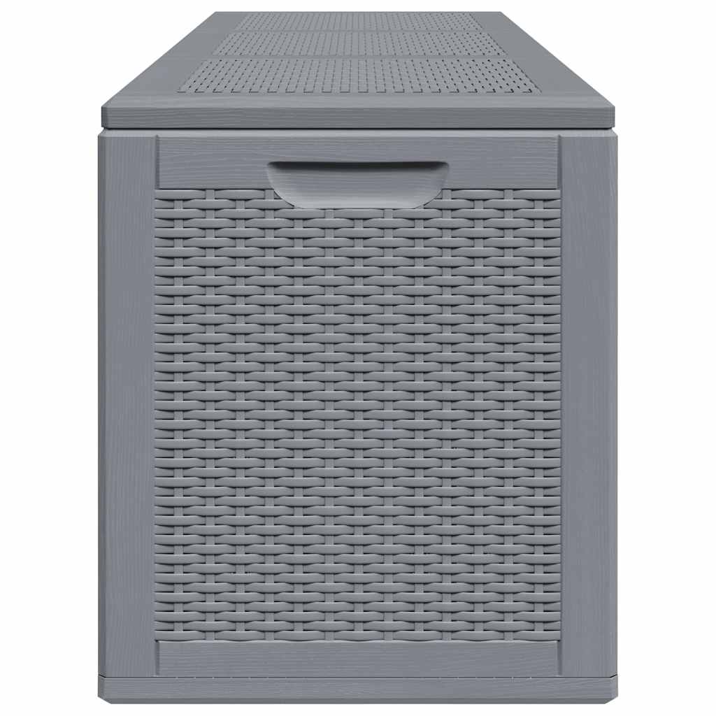 vidaXL Skrzynia ogrodowa, szara, rattan PP, 270 L