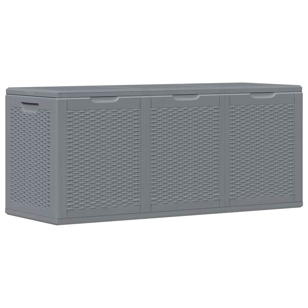 vidaXL Skrzynia ogrodowa, szara, rattan PP, 270 L