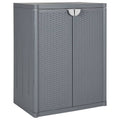 vidaXL Szafka ogrodowa, szara, 65x45x88 cm, rattan PP