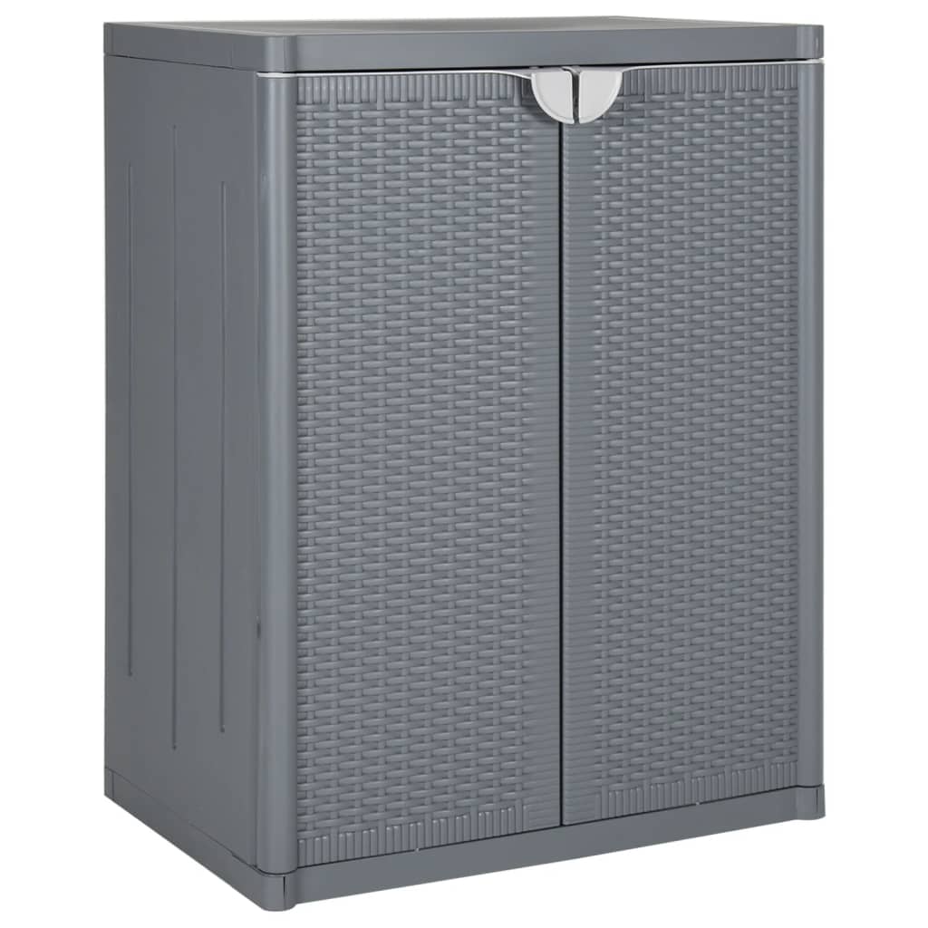 vidaXL Szafka ogrodowa, szara, 65x45x88 cm, rattan PP