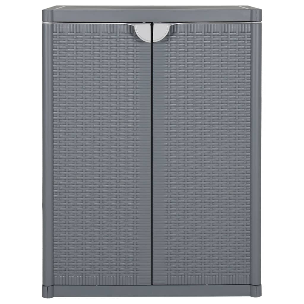 vidaXL Szafka ogrodowa, szara, 65x45x88 cm, rattan PP