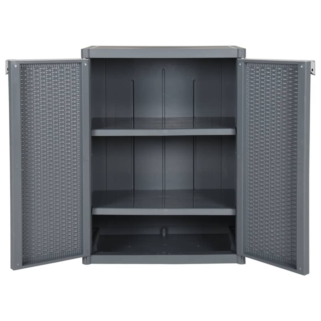 vidaXL Szafka ogrodowa, szara, 65x45x88 cm, rattan PP