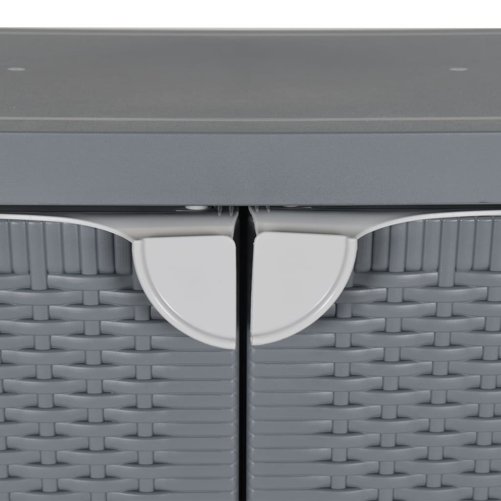 vidaXL Szafka ogrodowa, szara, 65x45x88 cm, rattan PP