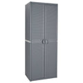 vidaXL Szafa ogrodowa, szara, 65x45x172 cm, rattan PP