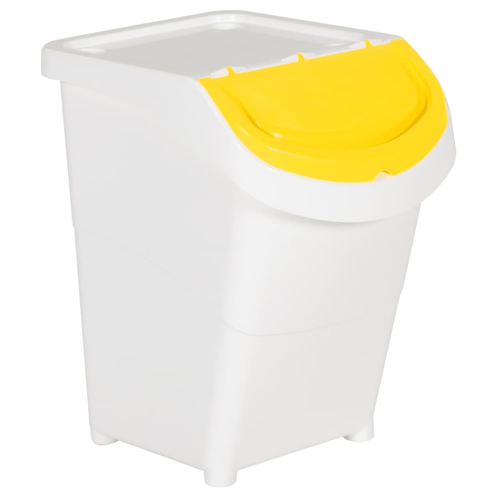 vidaXL Kosze na śmieci układane w stos, 3 szt., białe, PP, 120 L