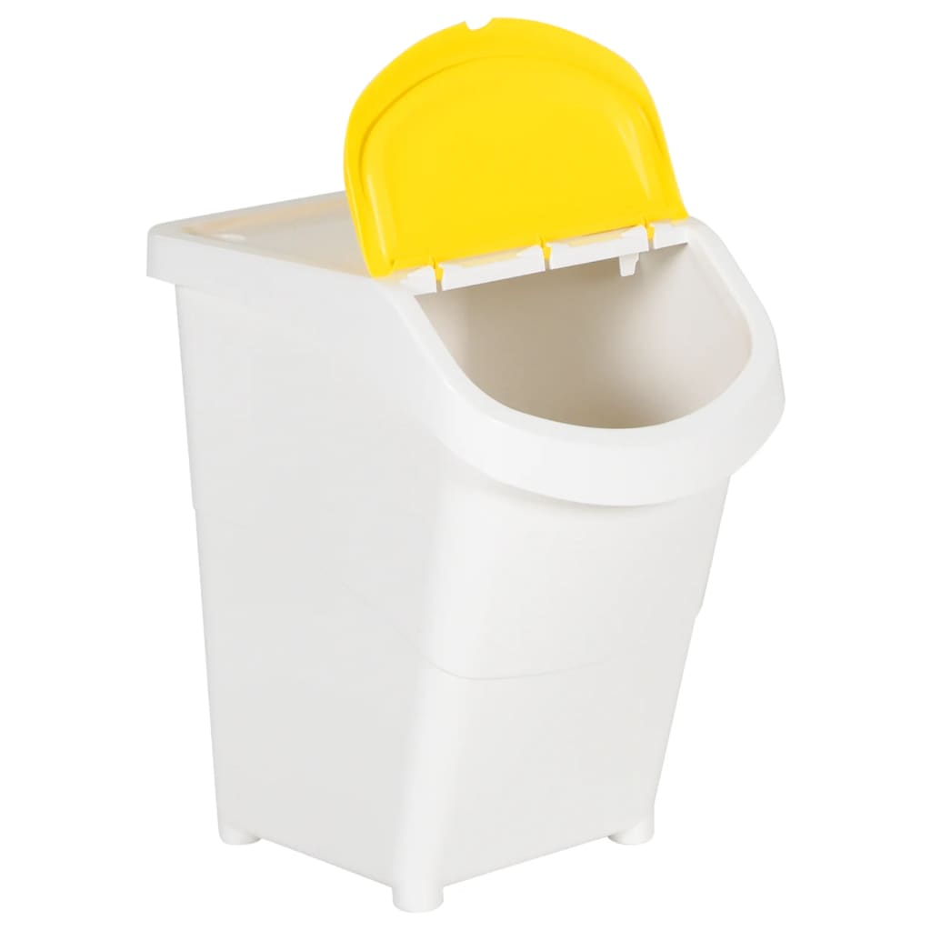 vidaXL Kosze na śmieci układane w stos, 3 szt., białe, PP, 120 L