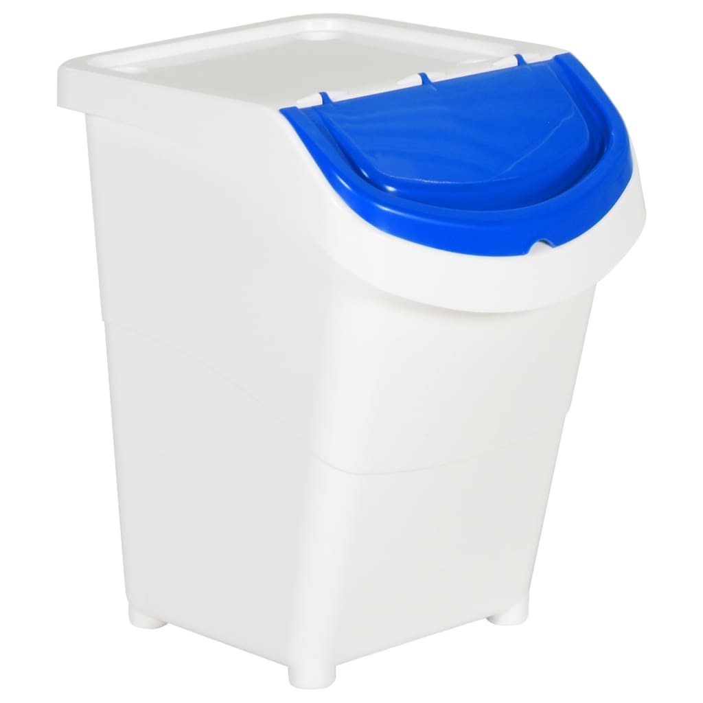 vidaXL Kosze na śmieci układane w stos, 3 szt., białe, PP, 120 L
