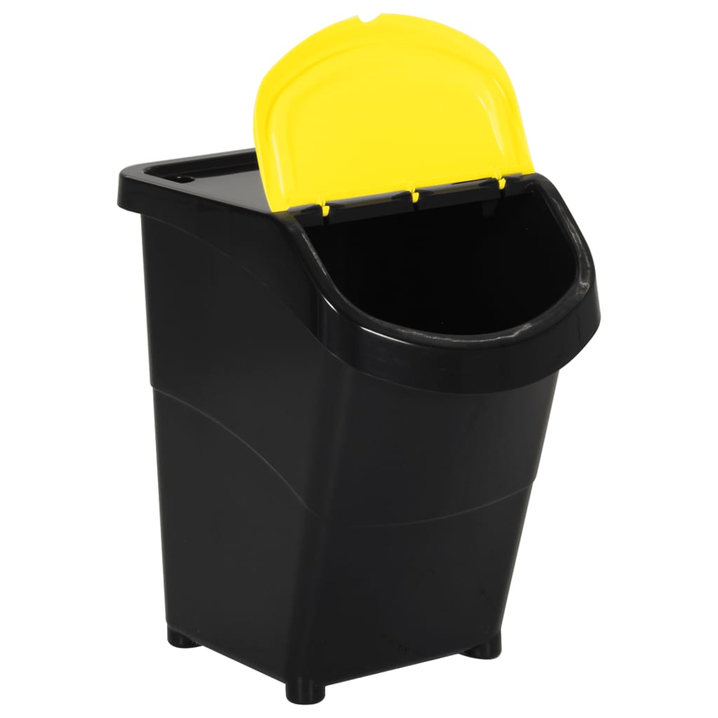 vidaXL Kosze na śmieci układane w stos, 3 szt., czarne, PP, 120 L