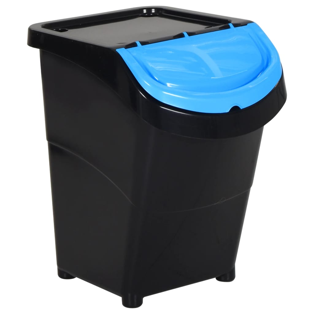 vidaXL Kosze na śmieci układane w stos, 3 szt., czarne, PP, 120 L