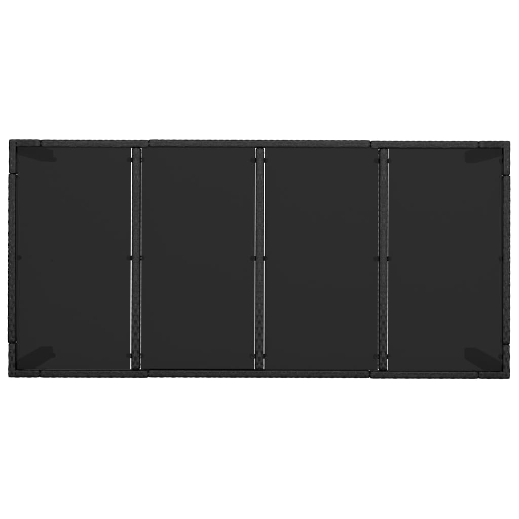 vidaXL 9-cz. zestaw mebli ogrodowych z poduszkami, czarny, rattan PE
