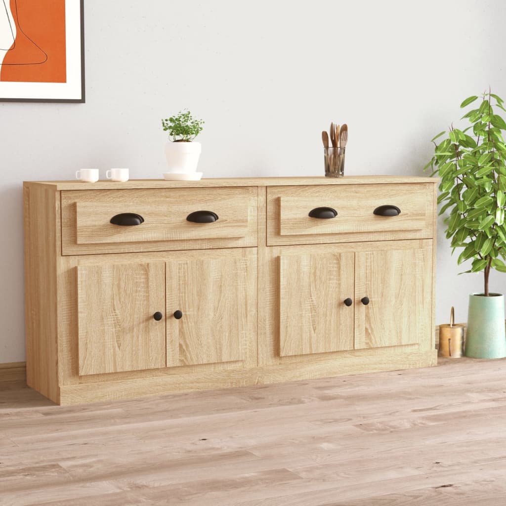 vidaXL Szafki, 2 szt., dąb sonoma, materiał drewnopochodny