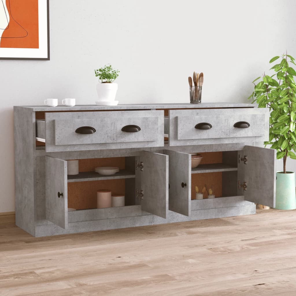 vidaXL Szafki, 2 szt., szarość betonu, materiał drewnopochodny