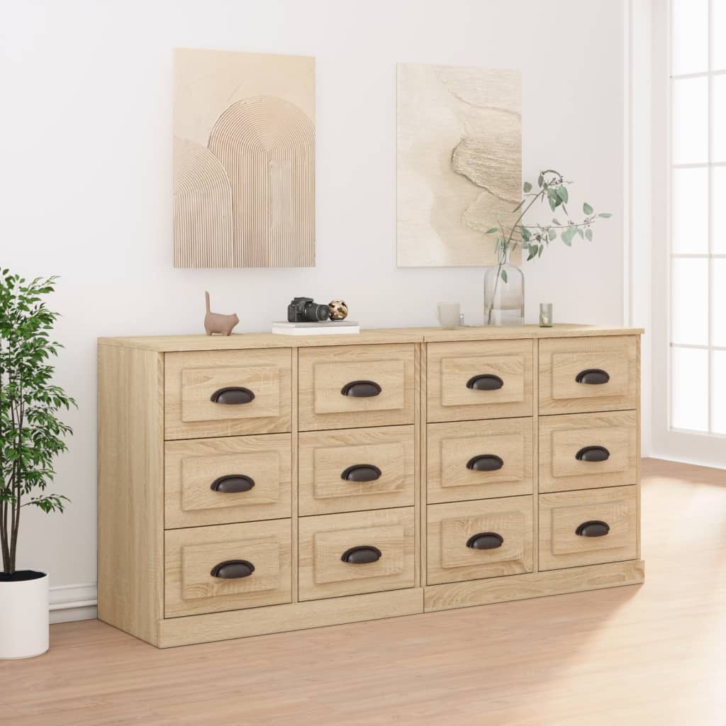 vidaXL Szafki, 2 szt., dąb sonoma, materiał drewnopochodny