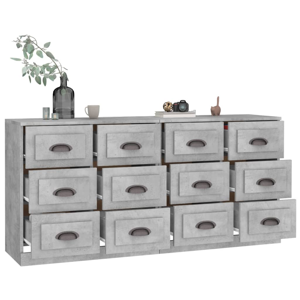 vidaXL Szafki, 2 szt., szarość betonu, materiał drewnopochodny