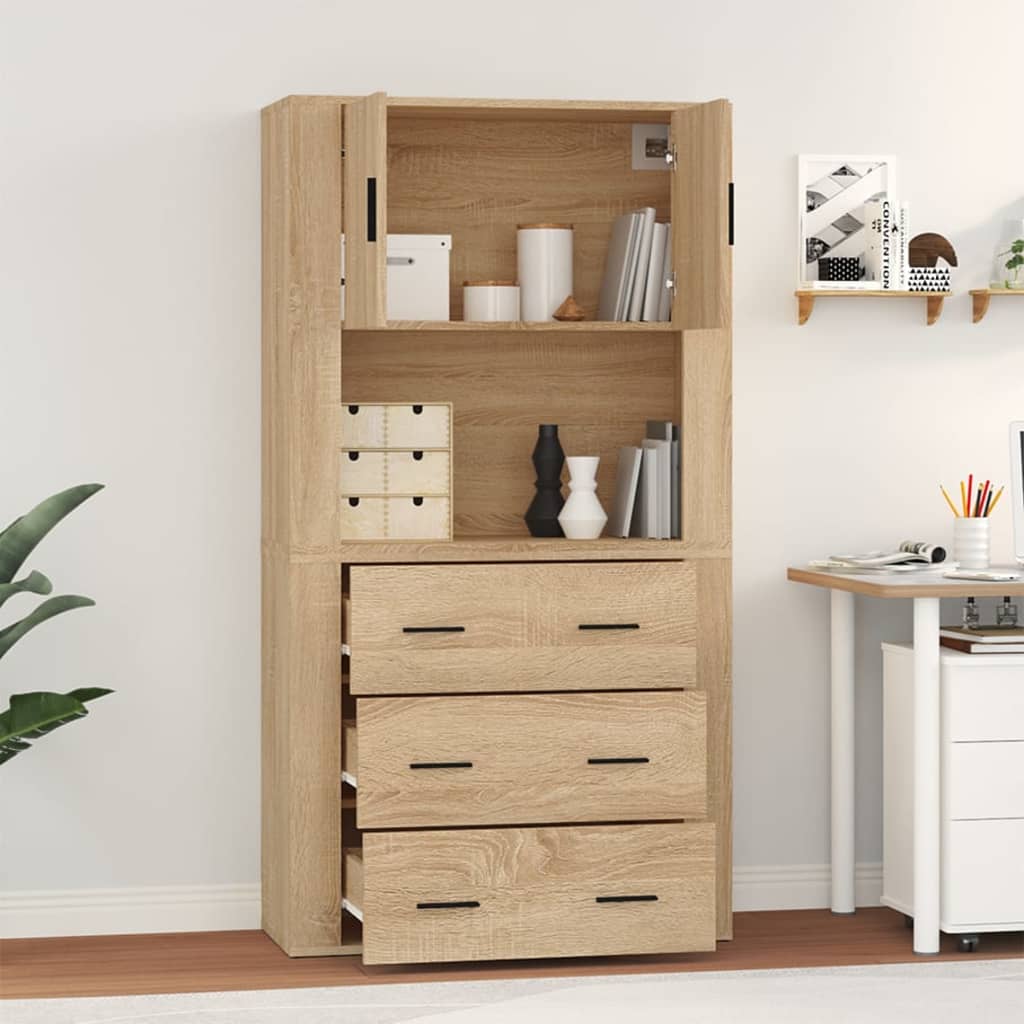 vidaXL Witrynka, dąb sonoma, materiał drewnopochodny
