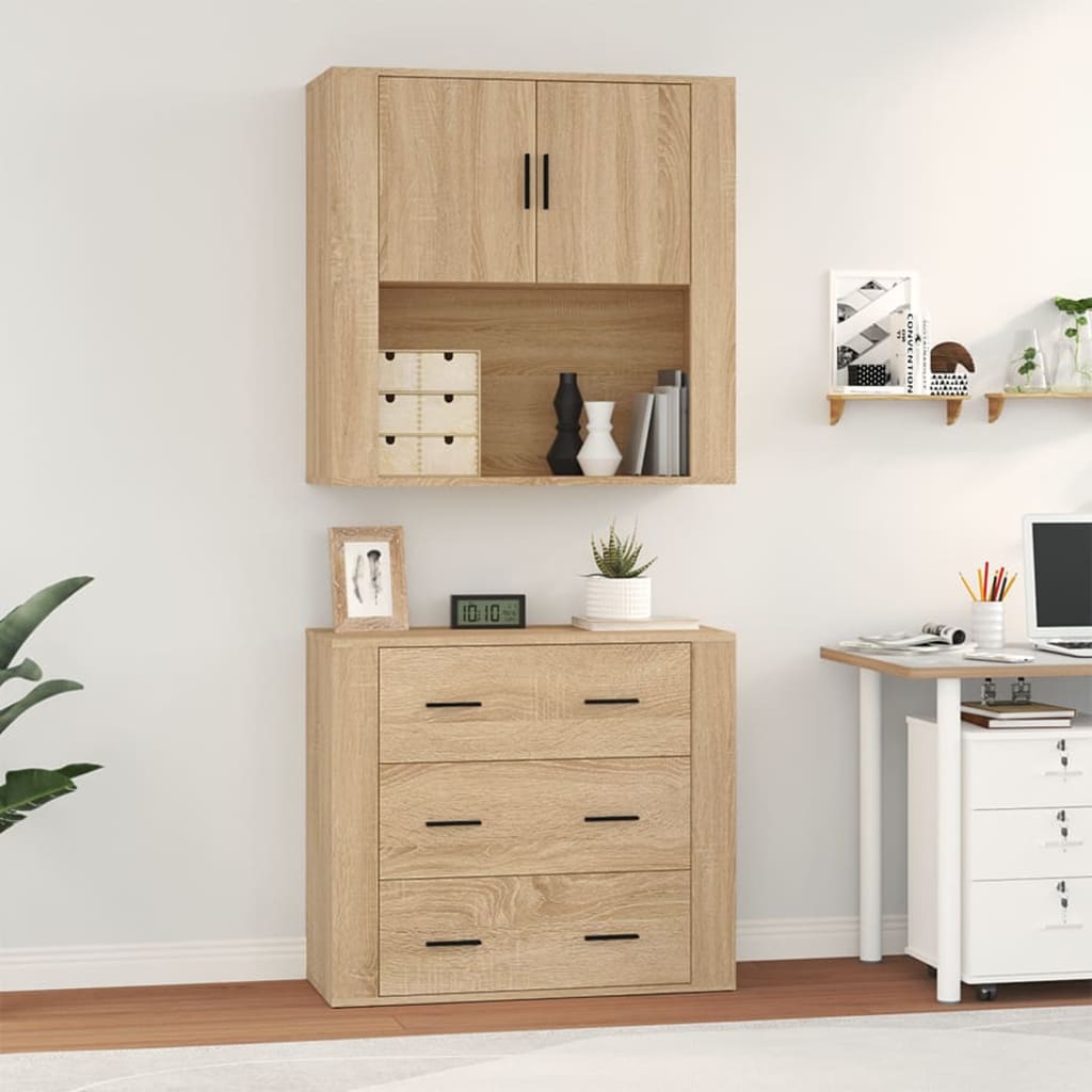 vidaXL Witrynka, dąb sonoma, materiał drewnopochodny