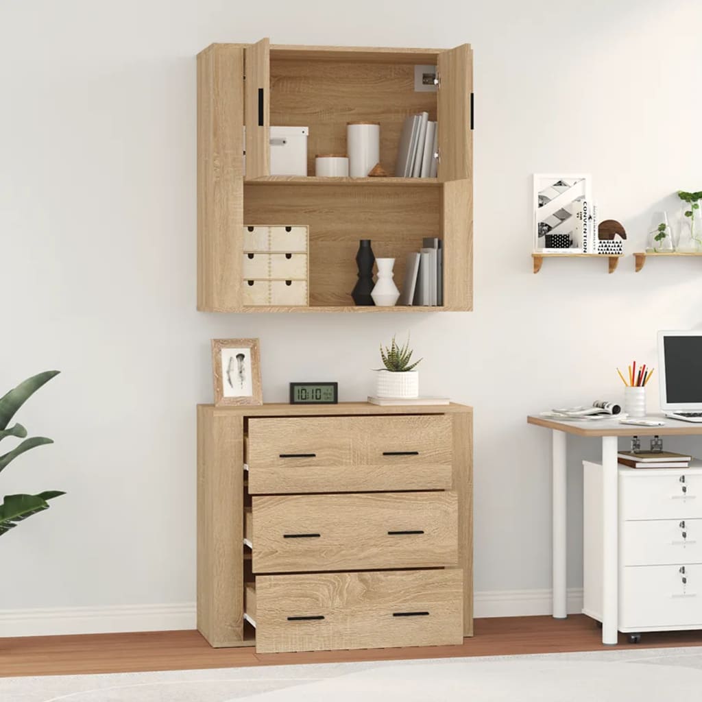vidaXL Witrynka, dąb sonoma, materiał drewnopochodny