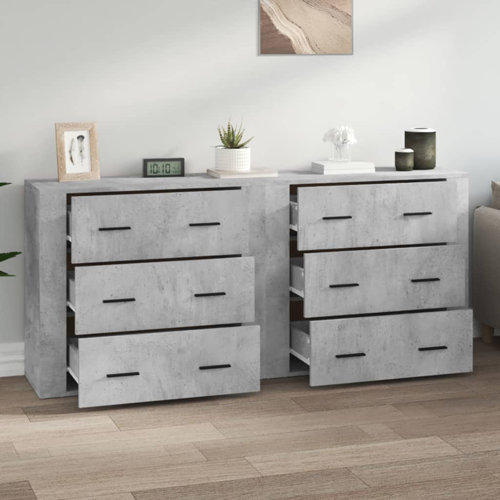 vidaXL Szafki, 2 szt., szarość betonu, materiał drewnopochodny