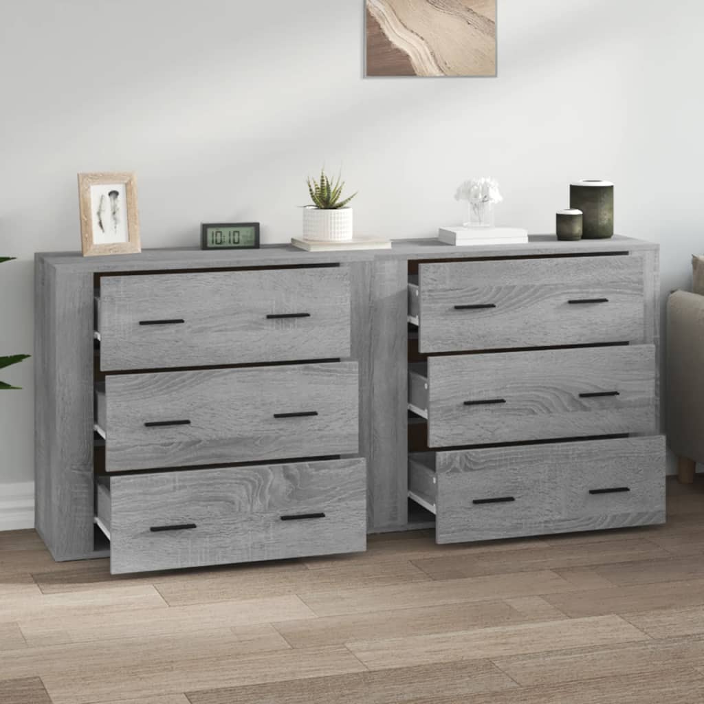 vidaXL Szafki, 2 szt., szary dąb sonoma, materiał drewnopochodny