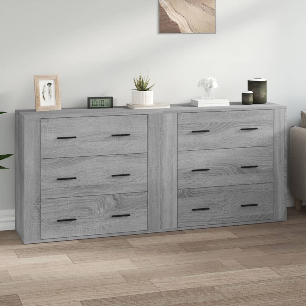 vidaXL Szafki, 2 szt., szary dąb sonoma, materiał drewnopochodny