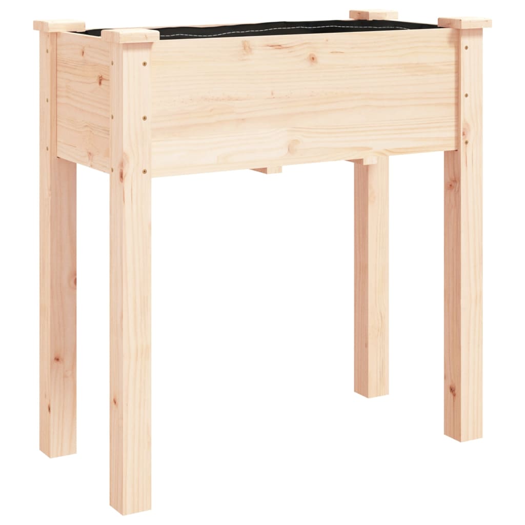 vidaXL Kwietnik z wyściółką, 71x37x76 cm, lite drewno jodłowe