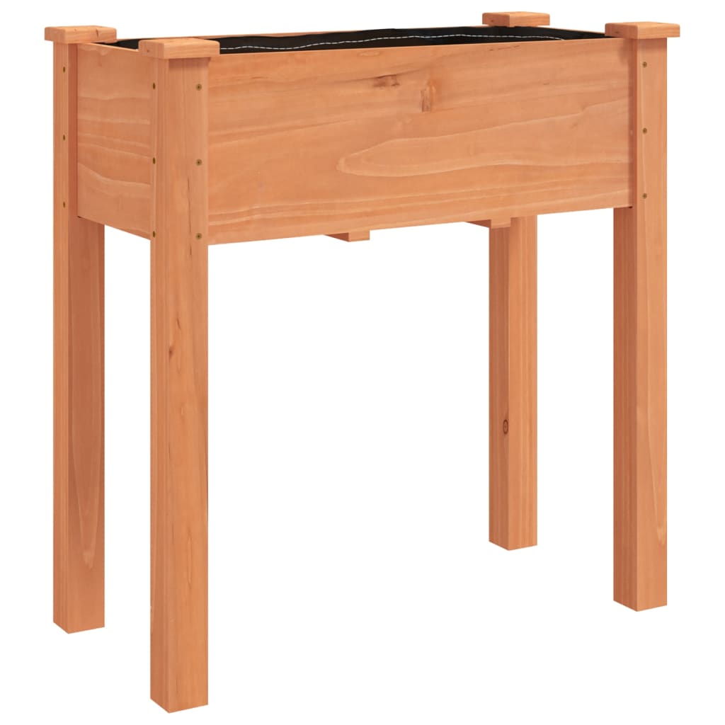 vidaXL Kwietnik z wyściółką, brązowy, 71x37x76 cm, lite drewno jodłowe