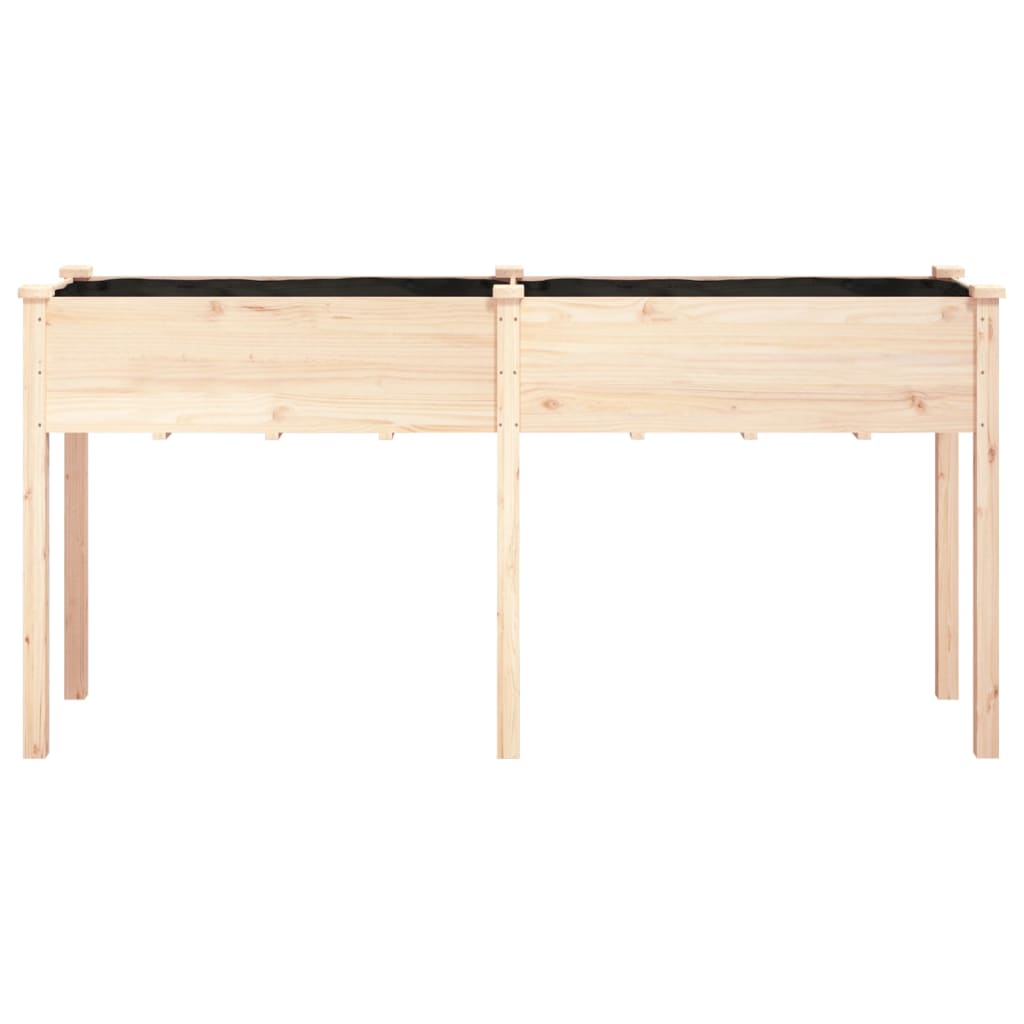 vidaXL Kwietnik z wyściółką, 161x45x76 cm, lite drewno jodłowe
