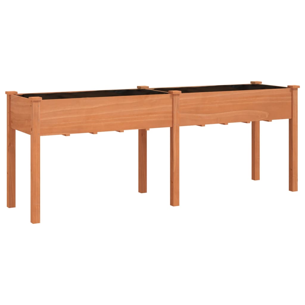 vidaXL Kwietnik z wyściółką, brązowy, 203x53x76 cm, drewno jodłowe