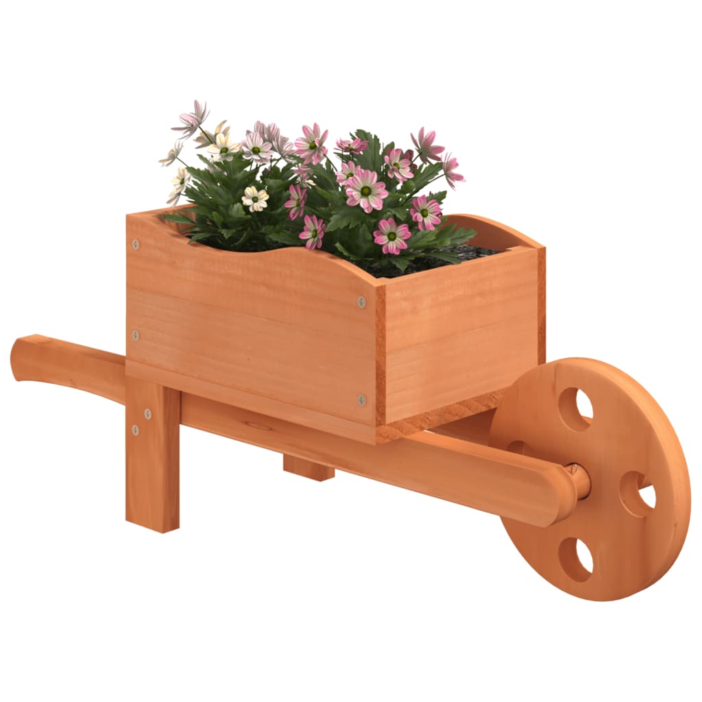 vidaXL Donice w kształcie taczek, 2 szt., 47x15x19 cm, drewno jodłowe