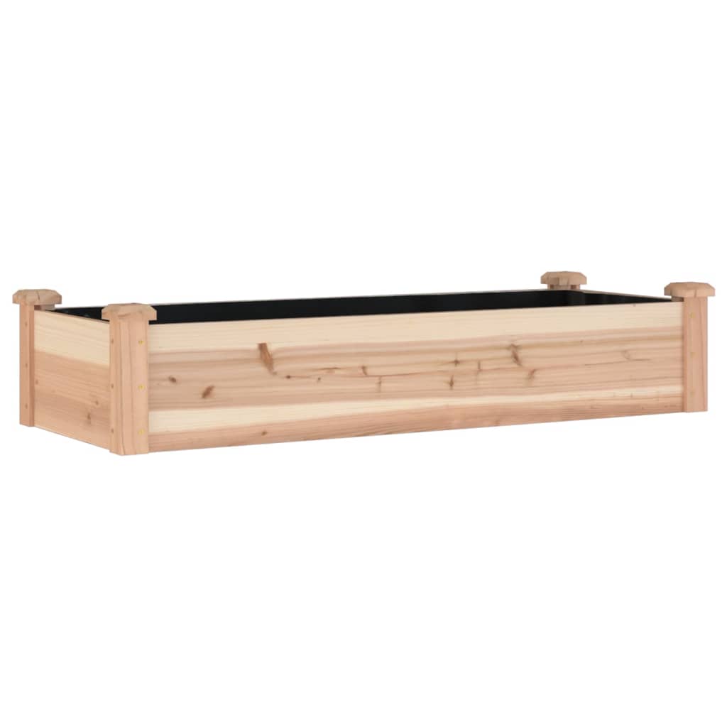 vidaXL Podwyższona rabata z wyściółką, 120x45x25 cm, drewno jodłowe