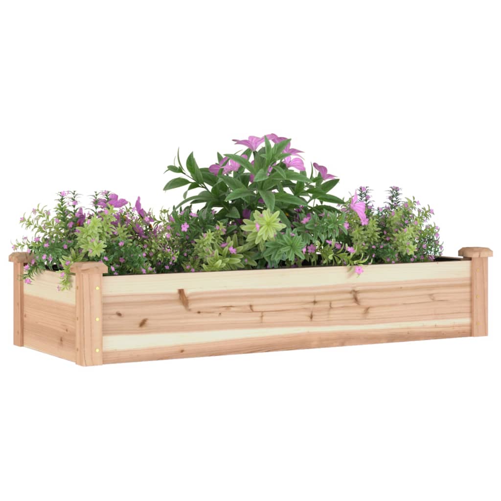 vidaXL Podwyższona rabata z wyściółką, 120x45x25 cm, drewno jodłowe