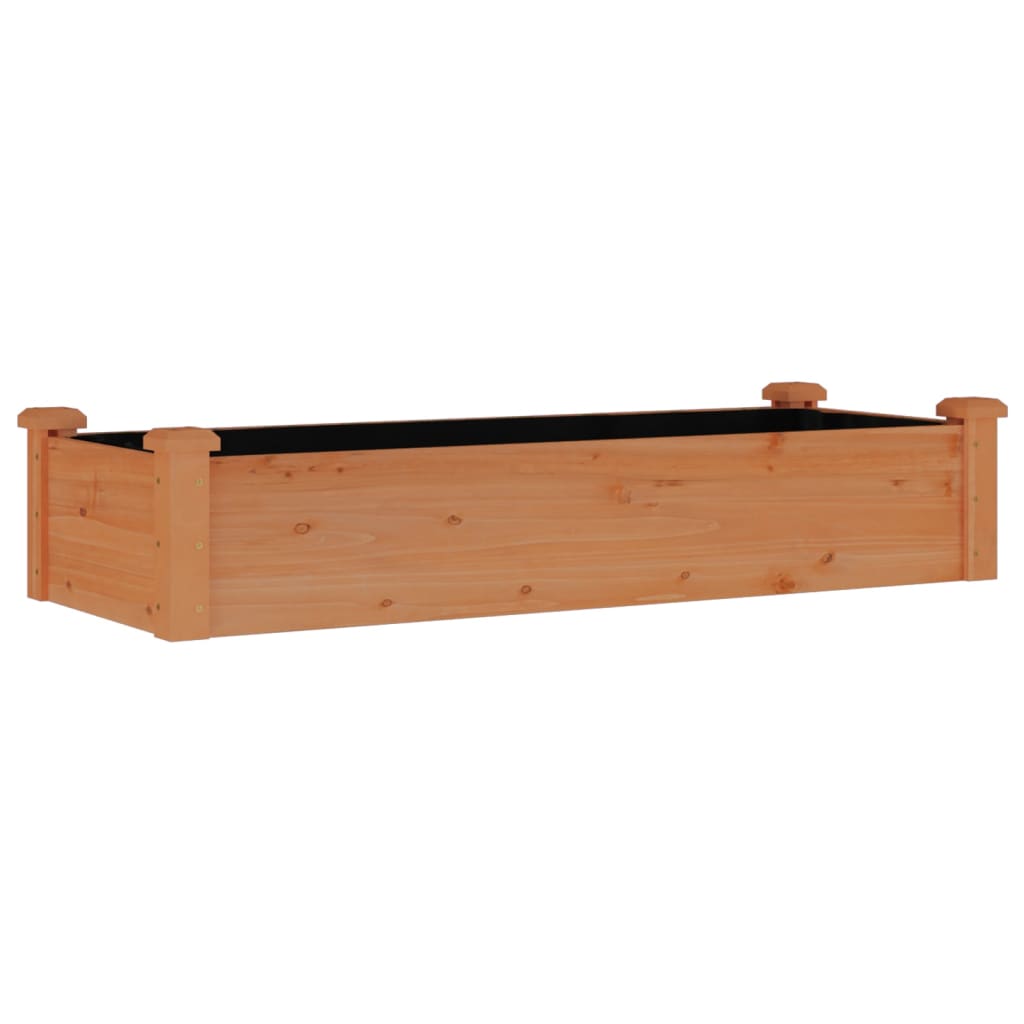 vidaXL Podwyższona rabata z wyściółką, brązowa, 120x45x25 cm, jodła